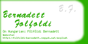 bernadett folfoldi business card