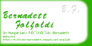 bernadett folfoldi business card